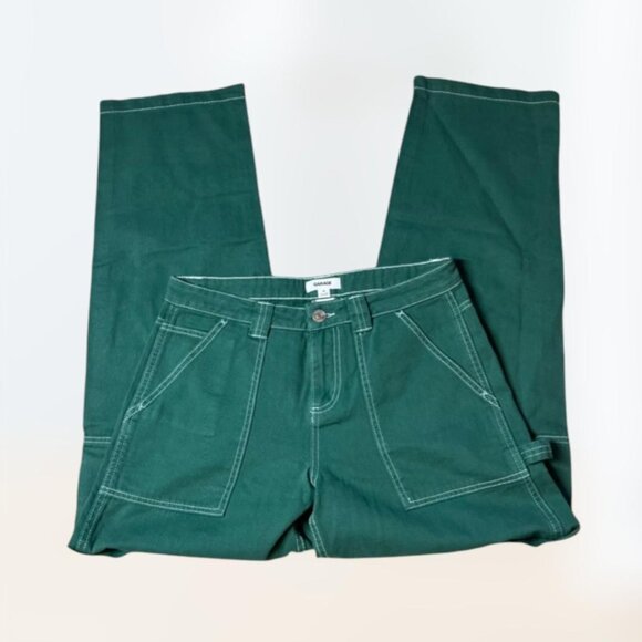 Garage Baggy Dark Green Cargo Utility Carpenter Straight Leg Pants Women's sz 5 - Picture 2 of 6